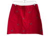 Campus Chinos Size 8 Red 100% Cotton Zip Up Bulldog Mini Back Pockets Skirt Red / 8