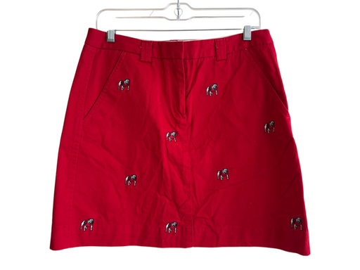 Campus Chinos Size 8 Red 100% Cotton Zip Up Bulldog Mini Back Pockets Skirt Red / 8