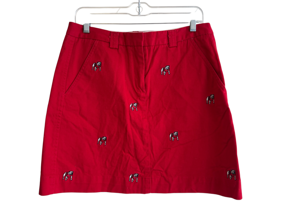 Campus Chinos Size 8 Red 100% Cotton Zip Up Bulldog Mini Back Pockets Skirt Red / 8