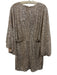 Alexia Admor Size XL Silver Polyester Blend Half Sleeve Sequins Pleated Dress Silver / XL