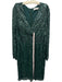 Mac Duggal Size 16 Dark Green Polyester Long Sleeve Beaded Surplice Dress Dark Green / 16