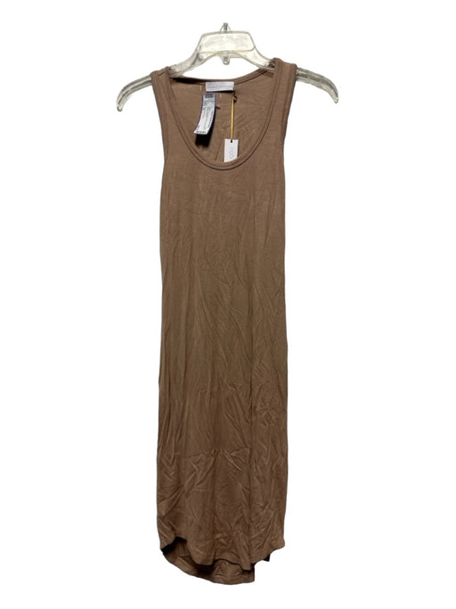 House of Harlow Size M Tan Rayon Blend Sleeveless Ribbed Dress Tan / M