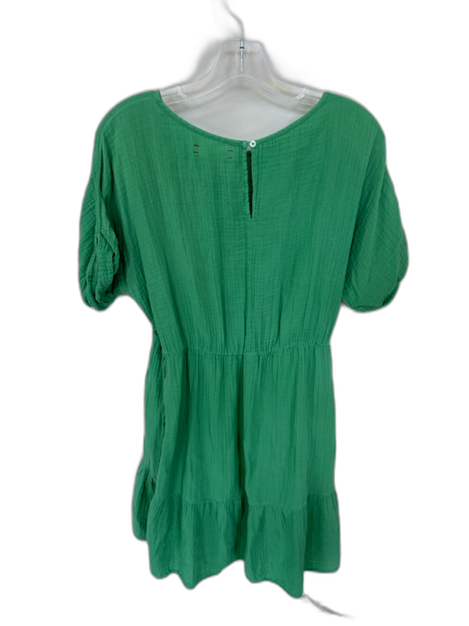 XiRENA Size S Green Cotton Short Sleeve Gauze Elastic Waist Dress Green / S