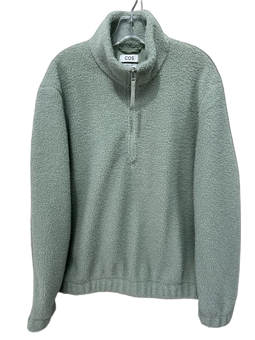 COS Size M Moss Green Polyester Fleece Feel Quarter Zip high neck Jacket Moss Green / M