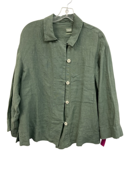 Toast Size L Sage green Linen Collar pocket Button Front Jacket Sage green / L