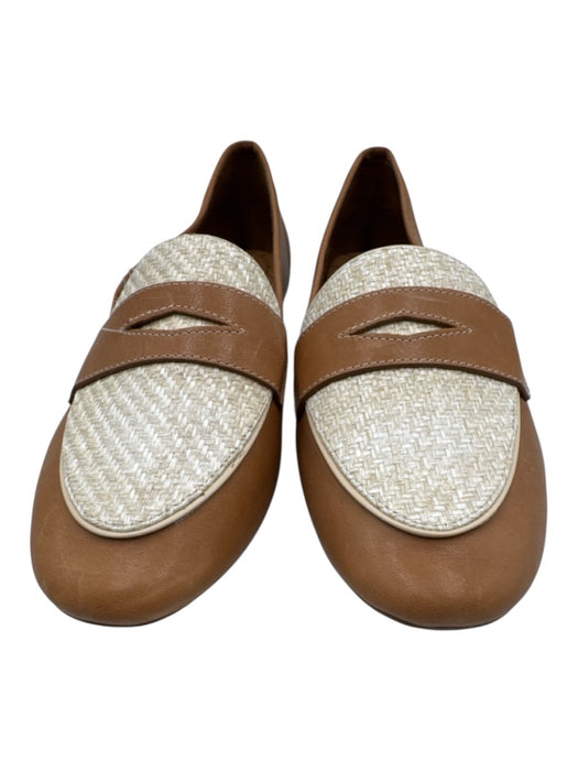 Birdies Shoe Size 8.5 Light Brown & Beige Leather Round Toe Slip On Loafers Light Brown & Beige / 8.5