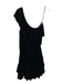 Joie Size XS Black Rayon Blend One Shoulder Elastic Waist Velvet Tiered Dress Black / XS