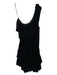 Joie Size XS Black Rayon Blend One Shoulder Elastic Waist Velvet Tiered Dress Black / XS