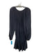 Ramy Brook Size S Black Polyester round split neck Long Sleeve Above Knee Dress Black / S