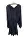 Ramy Brook Size S Black Polyester round split neck Long Sleeve Above Knee Dress Black / S