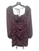 ASTR The Label Size S Maroon & Black Polyester Cupped Long Balloon Sleeve Dress Maroon & Black / S