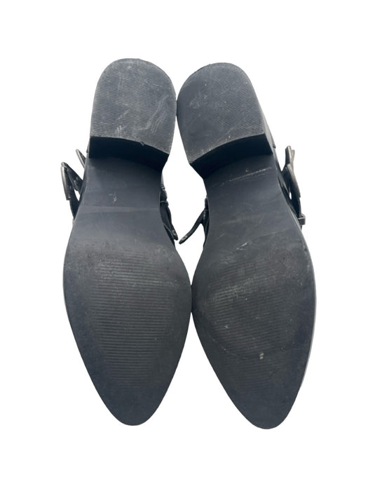 Steve Madden Shoe Size 9 Black Leather Buckles Stacked Block Heel Booties Black / 9