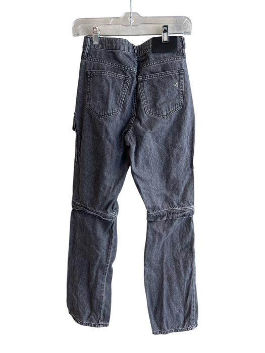 Hidden Size 26 Gray Cotton High Rise Zip Fly Cargo Pockets Straight Leg Jeans Gray / 26