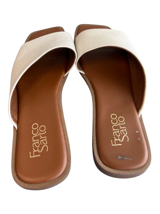 Franco Sarto Shoe Size 8.5 White Manmade Material Open Toe & Heel Slides Shoes White / 8.5