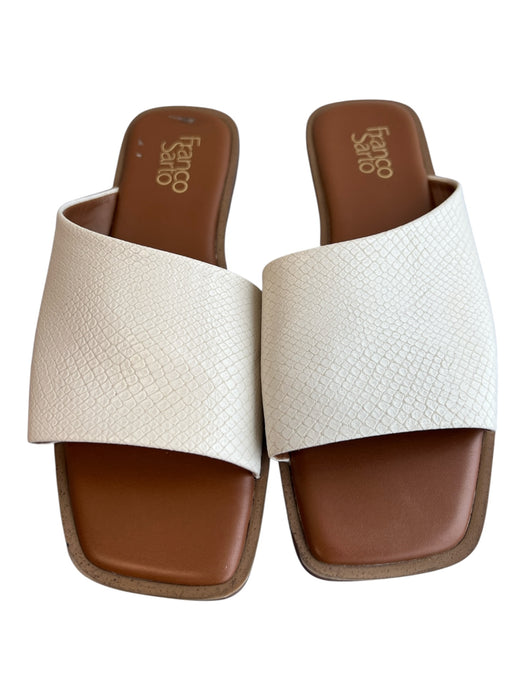 Franco Sarto Shoe Size 8.5 White Manmade Material Open Toe & Heel Slides Shoes White / 8.5