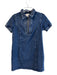 Sundays Size M Dark Wash Cotton Blend Denim Collared 1/4 Zip short sleeve Dress Dark Wash / M