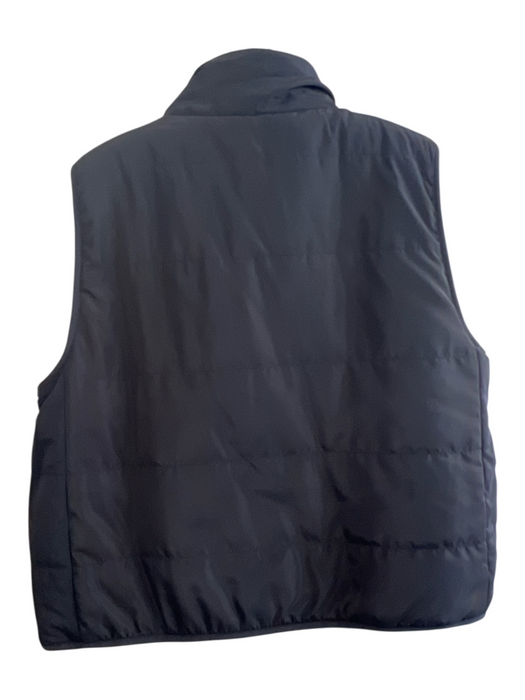 Dylan Size L Black Polyester Puffer Faux Fur Zip Front Reversible Vest Black / L