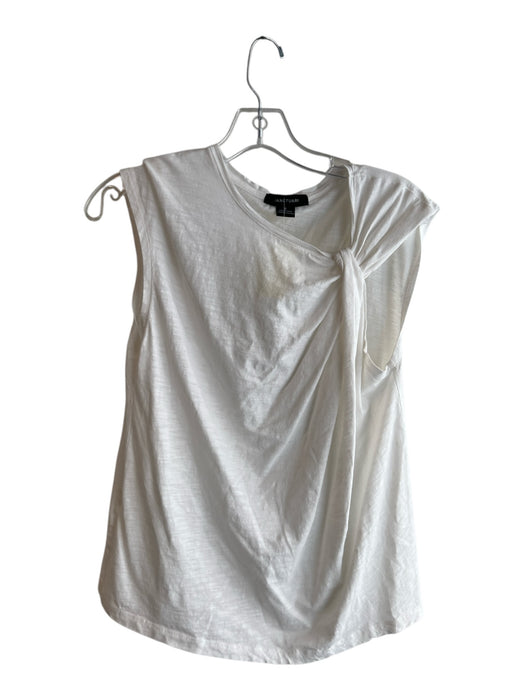 Sanctuary Size S Cream Cotton Blend Round Neck Cap Sleeve Heathered Top Cream / S