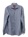 Hugo Boss Size 16 Blue & White Cotton Blend Micro Button Down Long Sleeve Shirt 16