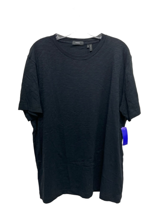Theory NWT Size XL Black Cotton Solid Crew Neck T Shirt Men's Short Sleeve XL