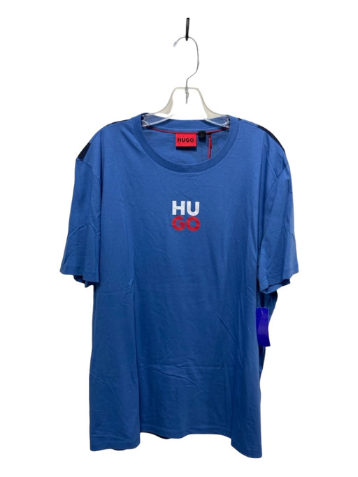 Hugo Boss NWT Size XL Blue Cotton Blend logo T Shirt Men's Short Sleeve XL