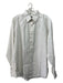 Zegna Size 17 White Cotton Blend Solid Button Down Men's Long Sleeve Shirt 17