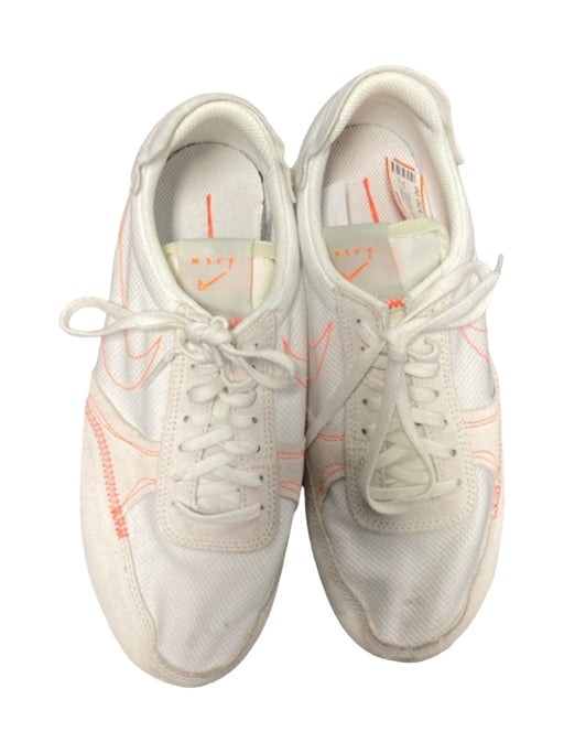 Nike Shoe Size 8.5 White & Neon Mesh Suede Almond Toe Lace Up Sneakers White & Neon / 8.5