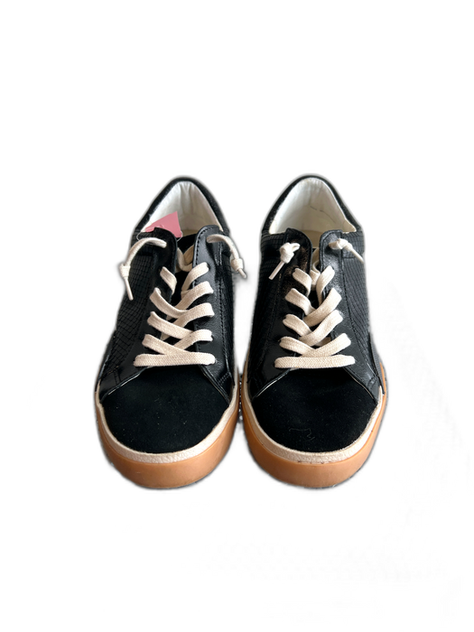 Dolce Vita Shoe Size 8 Black Suede Leather Low Top Lace Up Round Top Shoes Black / 8