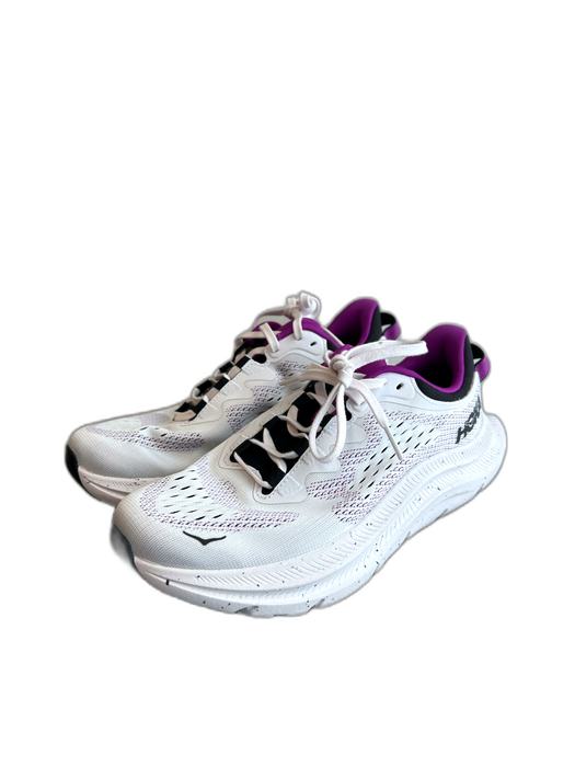 Hoka Shoe Size 8 White & Purple Almond Toe Low Top Lace Up Sneaker Shoes White & Purple / 8