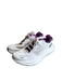 Hoka Shoe Size 8 White & Purple Almond Toe Low Top Lace Up Sneaker Shoes White & Purple / 8