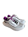 Hoka Shoe Size 8 White & Purple Almond Toe Low Top Lace Up Sneaker Shoes White & Purple / 8