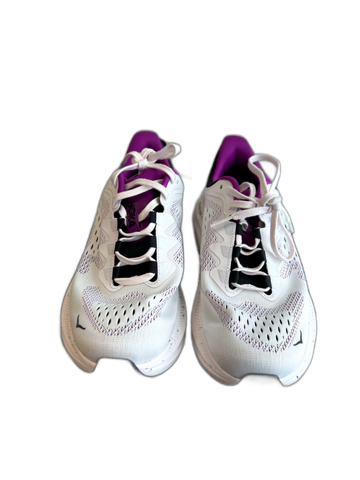 Hoka Shoe Size 8 White & Purple Almond Toe Low Top Lace Up Sneaker Shoes White & Purple / 8