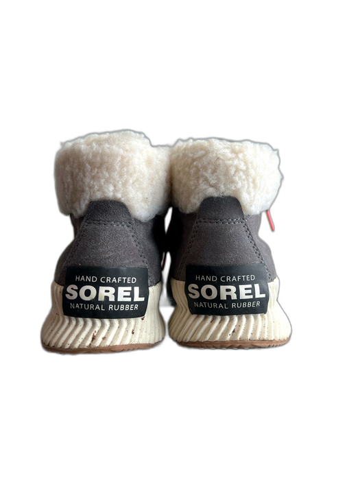 Sorel Shoe Size 8 Gray & White Suede Fleece Lined lace up Waterproof Booties Gray & White / 8