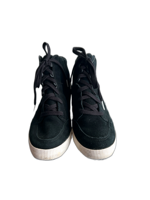 Sorel Shoe Size 8 Black Suede High Top lace up Almond Toe Booties Black / 8