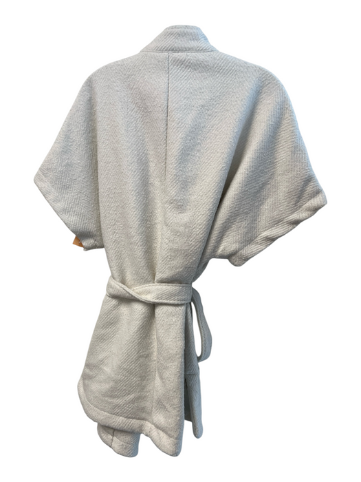 Sanctuary Size Small White Polyester Short Sleeve Belted Neck button Coat White / Small
