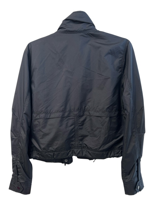 Athleta Size Medium Black Polyester Lined Zip & Snap Close Drawstring Hem Jacket Black / Medium