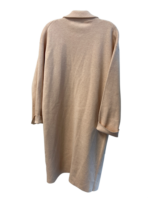 J Crew Size Small Peach Cotton Blend Knit Front Pockets Knee length Sweater Coat Peach / Small