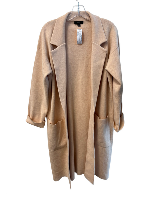J Crew Size Small Peach Cotton Blend Knit Front Pockets Knee length Sweater Coat Peach / Small