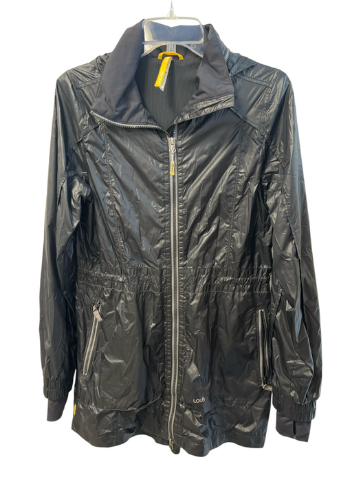 Lole Size Medium Black Nylon Front Zip Zip Pocket hide away hood Jacket Black / Medium