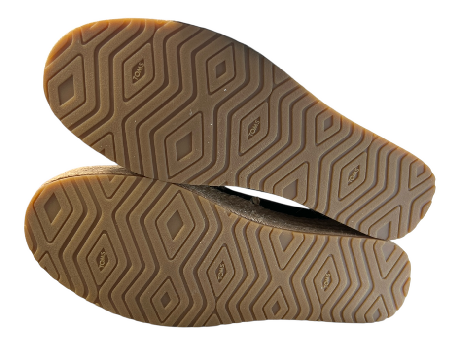 Toms Shoe Size 7.5 Black Canvas Almond Toe Slip On Espadrille Shoes Black / 7.5