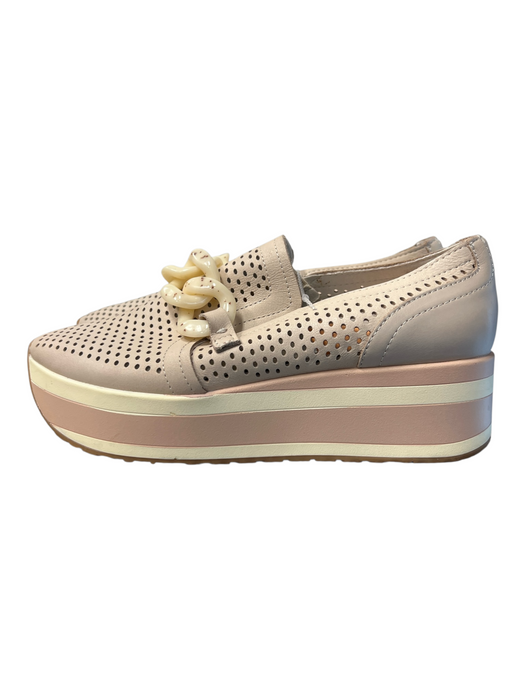 Dolce Vita Shoe Size 8 Tan Leather Suede Almond Toe Perforated Platform Shoes Tan / 8