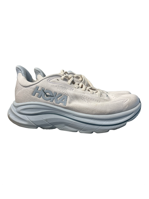 Hoka Shoe Size 8 Gray & Blue Fabric Almond Toe Lace Up Perforated Runner Shoes Gray & Blue / 8