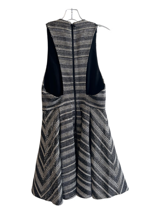 Alice + Olivia Size Est S/M Black & Beige Cotton & Nylon Woven Stripes Dress Black & Beige / Est S/M