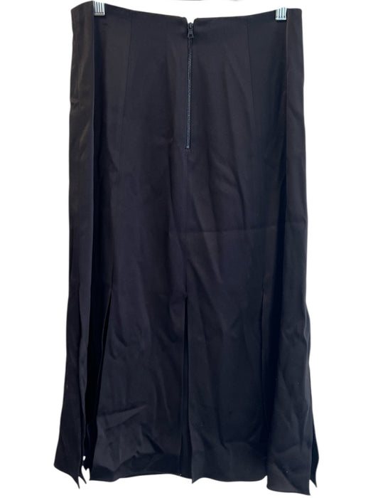 Alice + Olivia Classics Size 8 Black Triacetate Blend Flap Slits Back Zip Skirt Black / 8