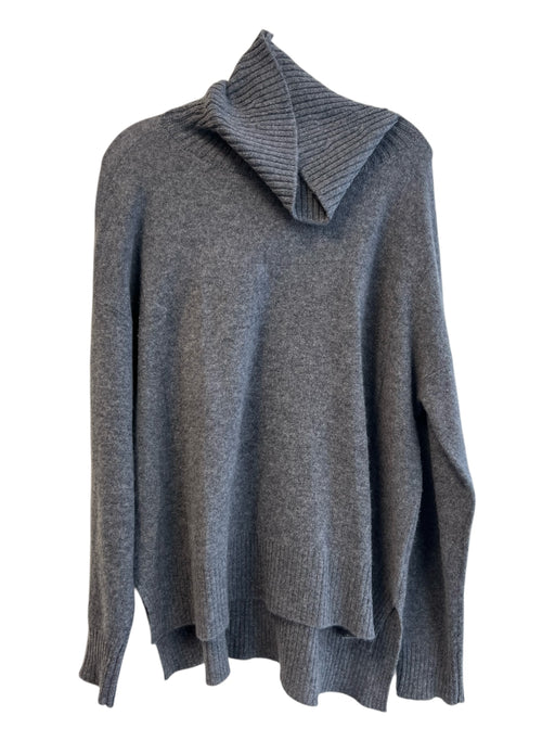 Magaschoni Size XL Gray 100% Cashmere Knit Turtleneck Boxy Solid Sweater Gray / XL