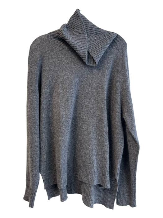 Magaschoni Size XL Gray 100% Cashmere Knit Turtleneck Boxy Solid Sweater Gray / XL