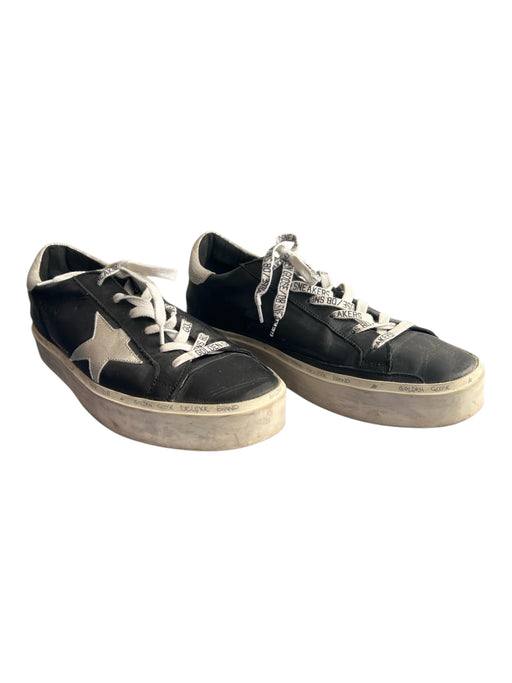 Golden Goose Shoe Size 40 Black & Silver Genuine Leather Lace Up Low Top Shoes Black & Silver / 40