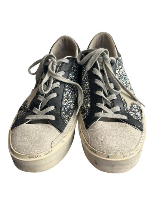 Golden Goose Shoe Size 40 Silver Genuine Leather Glitter Low Top Platform Shoes Silver / 40