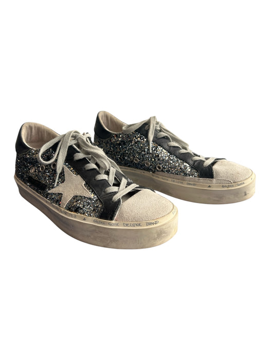 Golden Goose Shoe Size 40 Silver Genuine Leather Glitter Low Top Platform Shoes Silver / 40