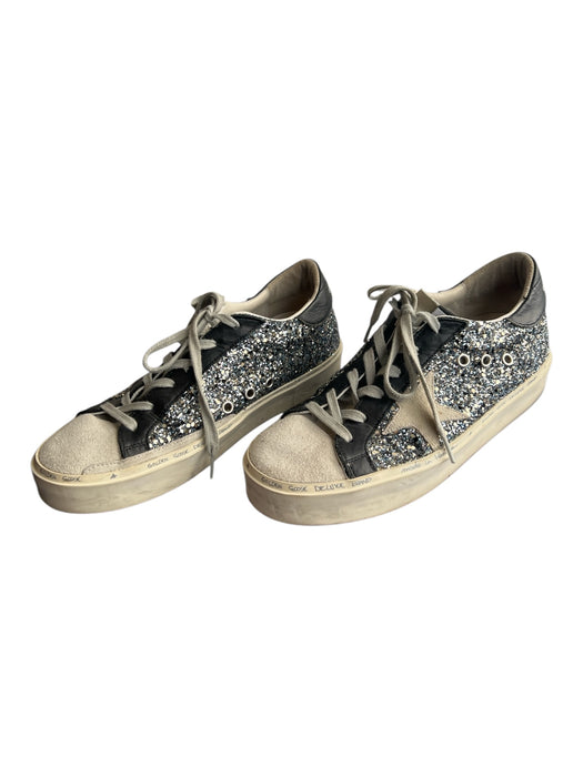 Golden Goose Shoe Size 40 Silver Genuine Leather Glitter Low Top Platform Shoes Silver / 40